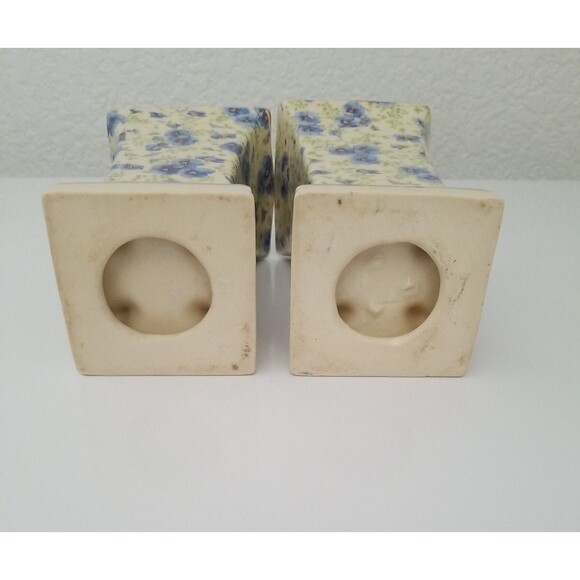 Princeton China Cachepot/flower vases w/gold claw feet & trim (PAIR) Mid Century - Picture 4 of 6